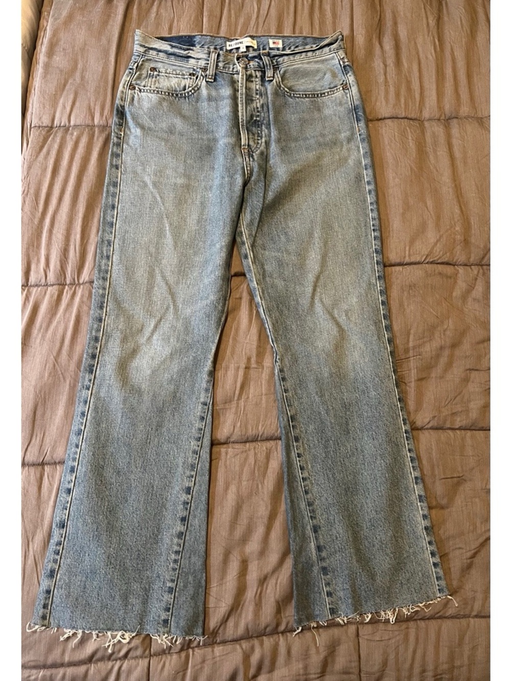 Re/Done redone originals light wash high rise crop flare bootcut jeans